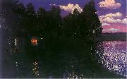 Stanislaw Ignacy Witkiewicz Landscape by night Sweden oil painting artist